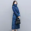 Femmes Down Parkas Épais Fourrure D'agneau Revers Couture Veste Femmes Hiver Longue Section Sur Le Genou Plus La Taille Mince Femme Manteau Chaud G706Wome