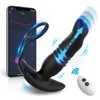 Vibrators Telescopic Anal Vibrator for Man Penis Ring Bluetooth APP Men's masturbator Sex Toys Men Gay Butt Plug Male Prostate Massage 230314