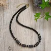 Chains Fashion Natural Rock Lava Stone Tiger's Eye Beaded Necklace Men Punk Yoga Trend Ladies Design