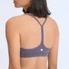 Sutiã de ioga L-005 Flow com costas em forma de Y e almofada no peito Sutiãs esportivos macios cor sólida com costas nadador Roupa íntima sexy