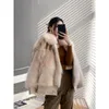 Faux fourrure pour femmes 2023 Fxfurs mode importé vrai manteau femme Haining et pardessus en cuir jeune