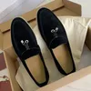 23ss Womens Dress shoes Top Quality Cashmere loafers Designers Classic buckle round toes Flat heel Leisure comfort Four seasons women factory shoe 36-46