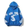 22SS Baumwolle Männer Hoodie Brief Gedruckt High Street Hip Hop Hoodies Farbe Blau Mit Kapuze Sweatshirt Günstige Hoodie