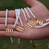 Collier ras du cou en perles pour femmes, bijoux en acier inoxydable, cadeau, 111, 222, 333, 444, 555, 666, 777, 888, 999