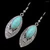 Dangle Earrings Vintage Tibetan Silver Metal Water Drop For Women Bohemian Blue Stone Ethnic Gypsy Tribal Party Jewelry