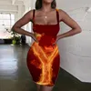 Повседневные платья Giyu Brand Flame Women Radio Ladies Music Vestido сексуальная женская одежда Мини Вечерний пляж Boho Fashioncaul