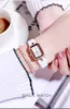 Armbandsur Top Brand Luxurious Fashion Diamond Wrist Watches For Women Dress Casual Quartz Ladies Watch Red Green Leather Waterproof