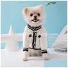 Dog Apparel Designer Clothes Brands Spring Coats Small Fragrance Pet Sweater For Cardigan Schnauzer Bomei Teddy Corgi Pug Dogs Cat P Dh8Rr