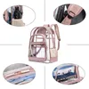 배낭 명확한 투명 PVC 숄더백 페미나 럭셔리 여성 사탕 컬러 젤리 대학 스타일 학교