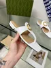 Summer Women Slipper Streetwear Blondie Thong Sandals Shoes Women's Black White Nude Calfskin Flip Flops Slip On Lady Walking EU35-42 Box