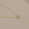 Цепочки XXIXX 14K Золотая изящная изысканная супер-сказочная темперамент U-образный ожерелый колье для девушки-ожерелье для девочки Корея X-195