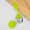 Filtri per teiera creativi Infusore per cucchiaino da tè in silicone con foglie per uso alimentare Forma Infusori in acciaio inossidabile Filtro Filtro Foglia Coperchio Diffuso dh5440