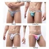 Underpants Briefs Men Backless Low Waist Panties U Convex Pouch Lingerie Fashion Printed Underwear Crotchless Breathable Soft