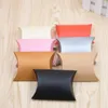 Подарочная упаковка 100 шт./Набор разноцветная подушка конфеты коробка представлена ​​мешочком Kraft Paper Wedding Favors Boxes Party Supply1