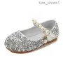 Flat Shoes Girls School Party Birthday Pary Wedding Glitter Bling Crystal For Kids Children Leather Pearls Beading4205294