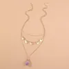 Chains Multi Layering Waterdrop Purple Crystal Drop Necklace Delicate Butterfly Hollow Alloy Necklaces For Women JewelryChains