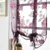 Curtain Roman Short Curtains Kitchen Burnt-out Flower Tulle Semi-shading Butterfly Type Use For Living Room