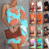 Casual Dresses Women New Loose Floral Vintage Sexy Ruffles Befree Off Shoulder Mini Dress Stora STOR SOMMER STAP CAMIS Party Beach Dresses W0315