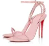 Summer popular women's sandals round toe women's high heels nude black pink party dress cool