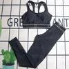 Luxury Black Women Tracksuit Designer Summer Yoga Outfit Ladies Fashion Yoga Set Gym Sport Sportwear 2 Piece Yoga Set