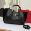 7A Designer Totes Genuine Leather Black Handbag Calfskin Shopping Bag Inside Coin Purse 2 Sizes