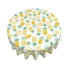 Table Cloth Yellow Pineapple Round Tablecloth Fruits Cover With Waterproof Wrinkle Resistant For Home Kitchen Outdoor