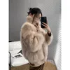 Faux fourrure pour femmes 2023 Fxfurs mode importé vrai manteau femme Haining et pardessus en cuir jeune