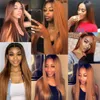 Synthetic Wigs 28 Inches Straight Lace Wigs 1b/30 Ombre Brown Natural Hair Line Middle Part Dark Roots for Women 230227