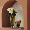 Vasos simples vaso de vidro pesado irregular Arranjo de flores transparentes alimentados com decoração doméstica Decoração