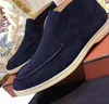 Loro Piano Velvet Mens Boots Shoes Casual Lp Walk Luxury Leather Piana Designer Женская квартира ботинок Mocassin Plus