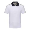 Hommes man polo shirt pique gestreepte shorts mouwen mouwen stretch katoen draai nek