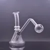 Mini brûleur à mazout en verre Bongs Dab Rigs Narguilé Portable Petit barboteur Bécher Bong Conduites d'eau avec grande taille 30mm OD Tuyaux de brûleur à mazout