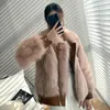 Faux fourrure pour femmes 2023 Fxfurs mode importé vrai manteau femme Haining et pardessus en cuir jeune