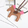 Horse Bag Charm for Women Purse Car Key Chains Handmade Fashion Accessories Cute Pony PU Leather Keychain254I