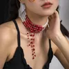 Ras du cou doux Cool gothique sang dégoulinant gland collier collier Halloween personnalité perlée tour de cou bijoux pour femmes 2023 X