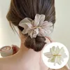 Vrouwen chiffon bloem haarspeld bruiloft bruid bruidsmeisje haarclip dagelijks feest headweer meisje paardenstaart clip mode haaraccessoires