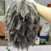 4C Afro Silver Gray Ray kinky kinky extensions in Clips Long Wraps Draptring Cliily Curly Clip in Pony Tail Extrention Hairpiece 1PCS 140G 18inch