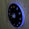 Horloges murales Pleine Lune Phases R Eclipse LED Horloge Avec Rétro-Éclairage Super Home Decor Cycle Céleste Éclairage Montre