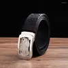 Riemen mannen gouden kopautomatische gesp kokkelkus leer driedimensionale snijgordel Chinese stijl jeans tailleband BG002BELTS