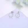 Boucles d'oreilles SILVERHOO 925 en argent Sterling femmes à la mode zircon cubique cercle boucle d'oreille bijoux fins cadeau de fiançailles de mariage