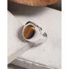 Cluster Rings Real 925 Sterling Silver Natural Tiger Eye Ring For Women Fine Jewelry Party Wedding Anniversary Gift Accessories