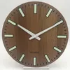 Wall Clocks Clock 11" Wooden Silent Non-Ticking Sweep Movement Luminous For Home Living Room Bedroom Kitchen Office Decor