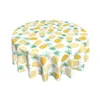 Table Cloth Yellow Pineapple Round Tablecloth Fruits Cover With Waterproof Wrinkle Resistant For Home Kitchen Outdoor