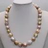 Cadenas Natural Raro Multicolor 11-12mm Kasumi Collar de perlas de agua dulce 18''