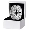 Full CZ Diamond Band RING pour Pandora Authentique Bijoux de créateur de mariage en argent sterling pour femme Cadeau de petite amie Sparkling Love Rings avec coffret d'origine