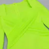 Abiti casual Abito fasciante verde lime drappeggiato 2023 Autunno Inverno Donna aderente Elegante Mini abito da sera sexy per club