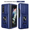 Kameraobjektiv-Push-Hüllen für Samsung Galaxy Z Fold 4, Fensterring, Ständer, stoßfeste Hülle, Rüstung, Telefon