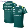 Wangcai01 camisetas masculinas 2023 Aston Martin F1 T-shirt Men's F1 Team Racing Design Crew Neck Sports Sports. Vestuário de alta qualidade 0318h23
