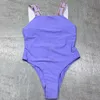 Padded Up Bodysuit Women Swimwears Designer One Piece Tight Bodysuit Purple Backless Swimsuit Summer Beachwear
