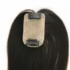 5 x 8 cm Kopfhaut-Topper, Seidenbasis-Haar-Topper, 2 Clips in Mini-Topper für Frauen, natürliche Farbe, um kahles oder weißes Haar zu verbergen